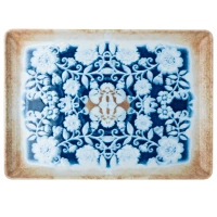 KUTAHYA Blue Blanc BNTAN23x17DU891310 Тарелка плоская прямоугольная без полей (D1, 23х17см, h2,2см) фарфор