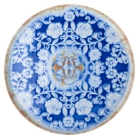 KUTAHYA Blue Blanc BNROT28DU891310 Тарелка с плоским дном без полей (D1, d28см, h1,8см) фарфор